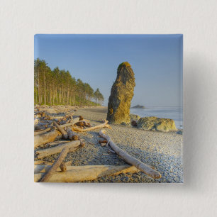 Shoreline and Seastacks, Ruby Beach, Olympic 15 Cm Square Badge