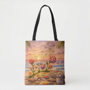 Shoreline Blooms Tote Bag