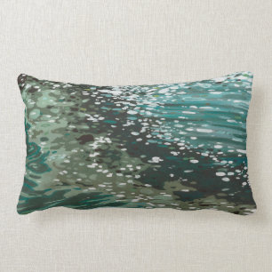 'Shoreline' Coastal pillow in Grey, Sage & Blues