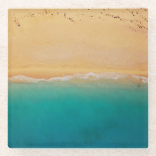 Shoreline from Above Glass Coaster