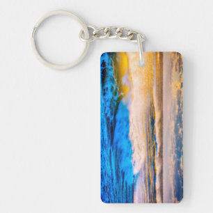 Shoreline scenic at sunrise key ring