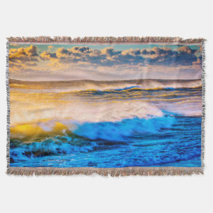Shoreline scenic at sunrise throw blanket