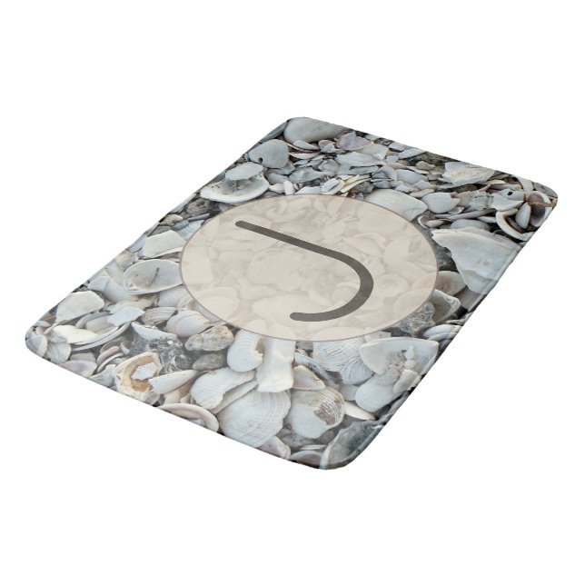 Shoreline Shells Initial Bath Style Mat (Angled)