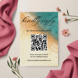 Shoreline Tropical Beach Wedding RSVP card