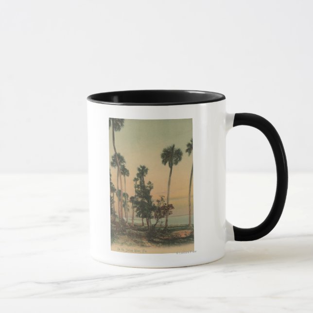 Shoreline view of Indian River with Palm Trees Mug (Right)