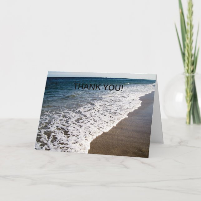 Shoreline Waves With Thank You Greeting Card (Front)