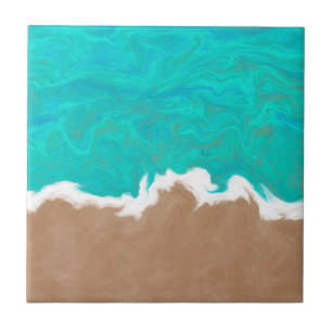 Shores of Paradise Turquoise Sea Ceramic Tile