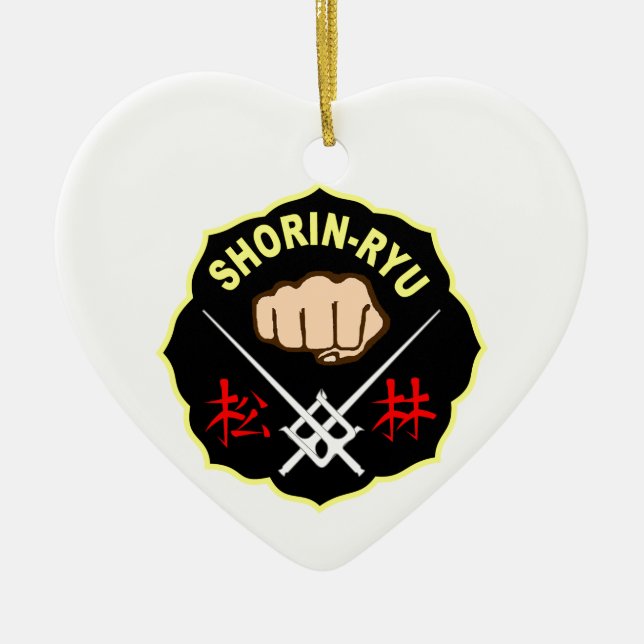 SHORIN RYU KARATE PATCH SYMBOL KANJI CERAMIC ORNAMENT (Front)