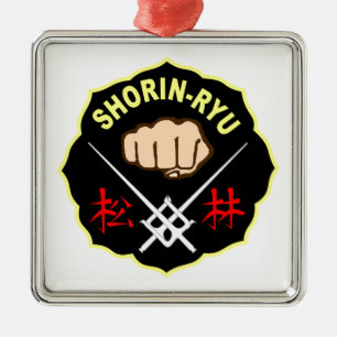 SHORIN RYU KARATE PATCH SYMBOL KANJI METAL ORNAMENT