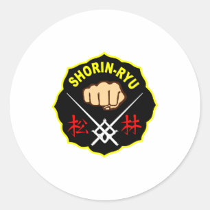 Shorin Ryu Matsubayashi Style Karate Kanji Front T Classic Round Sticker