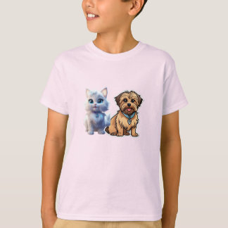 Shorkie Cartoon Sticker T-Shirt Designs