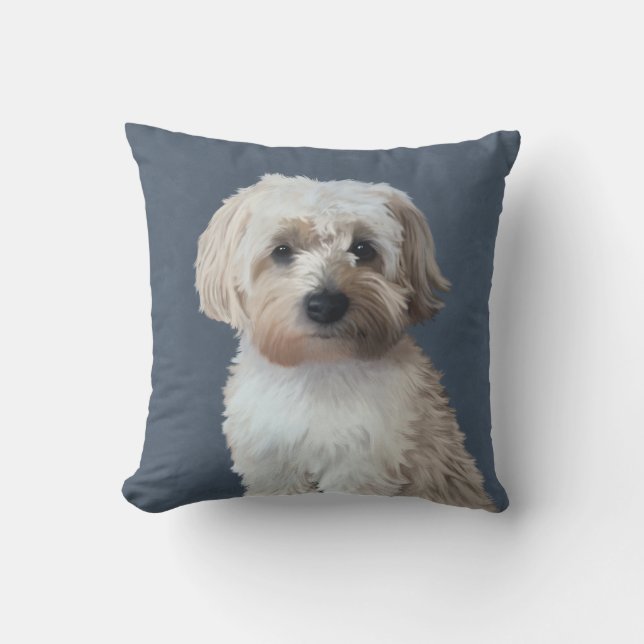 Shorkie dog pet portrait  cushion (Front)