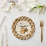 Short Attention Span Squirrel Design Paper Plate<br><div class="desc">"I don't have a short attention span,  I just...  Oh,  look a Squirrel!" Funny saying Novelty Gifts. If you often are distracted and forgetful,  this design is for you! Humourous Attention Deficit Disorder statement quote. With a squirrel graphic image pattern.</div>