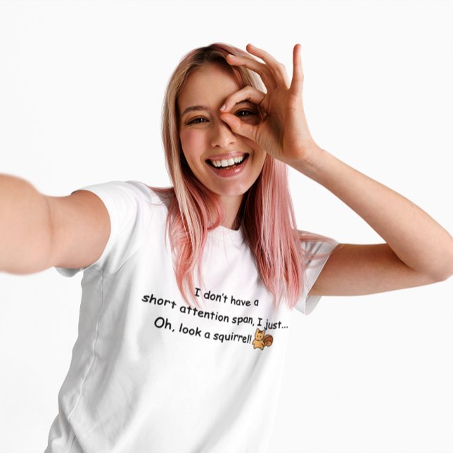 Short Attention Span Squirrel Humour T-Shirt (Creator Uploaded)