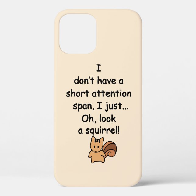 Short Attention Span Squirrel Humourous Case-Mate iPhone Case (Back)