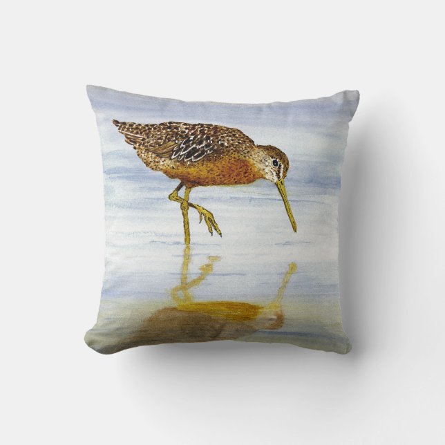 Short-Billed Dowitcher Pillow (Front)