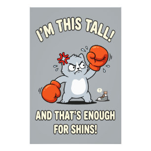Short Cat Boxing Gloves Funny Shins Photo Print