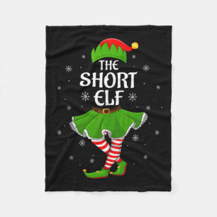 Short Elf Christmas Family Girls Women Elf Squad X Fleece Blanket