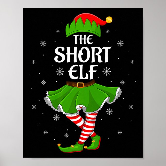 Short Elf Christmas Family Girls Women Elf Squad X Poster (Front)