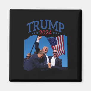 Short Fist Pumped 2024 Pray For Trump Never's Give Magnet