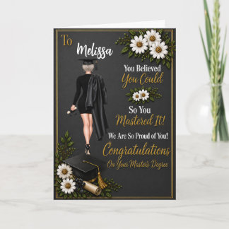 Short Gray-haired Woman Master’s Graduate Card