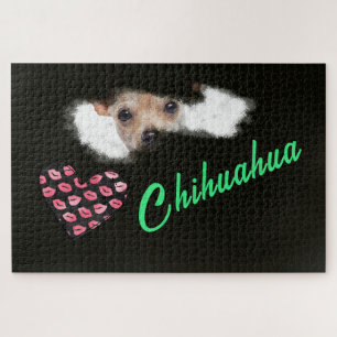 Short-Haired Chihuahua Eyes Solid Colour Jigsaw Puzzle