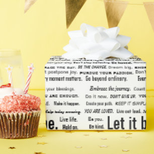 Short Inspirational Quotes On White Wrapping Paper