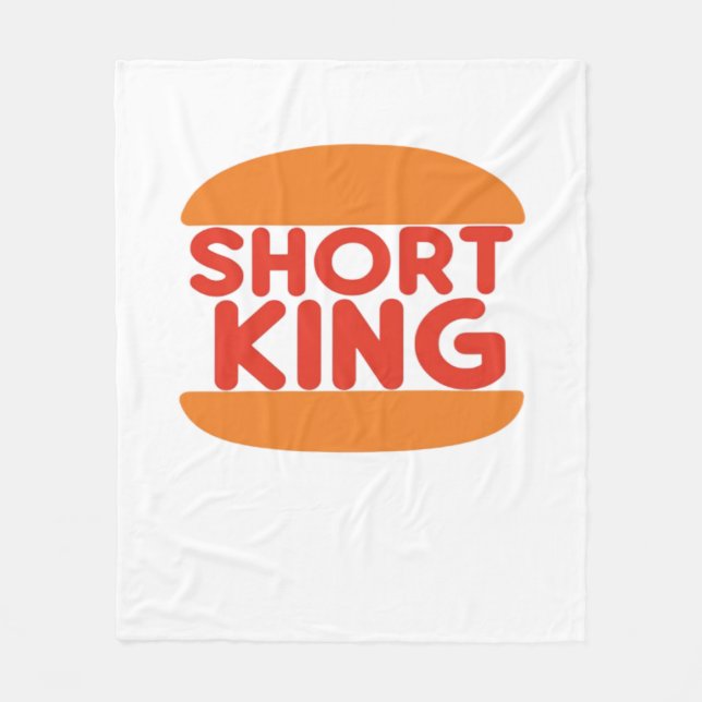 Short King Funny Minimal Design Fleece Blanket (Front)