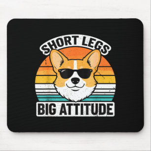 Short Legs Big Attitude Funny Corgi Mum Dad Retro Mouse Pad