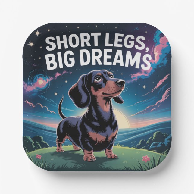 Short Legs, Big Dreams Paper Plate (Front)