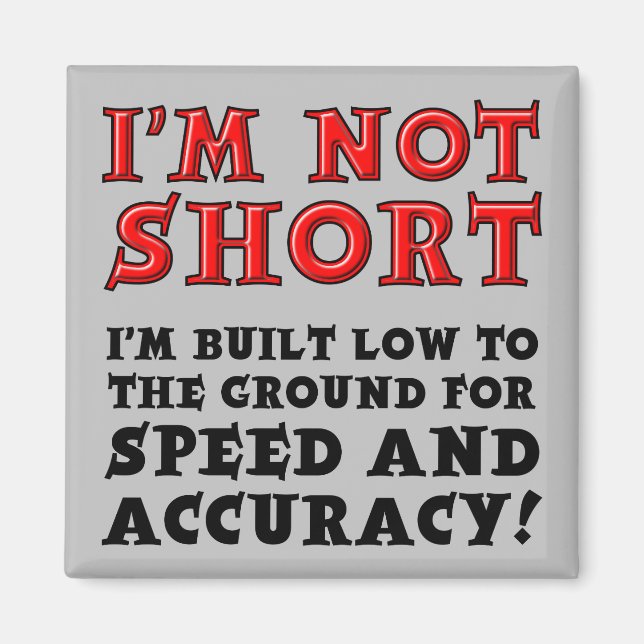 Short People Speed and Accuracy Fridge Magnet (Front)