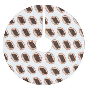 Short ribs cartoon illustration brushed polyester tree skirt