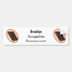 Short ribs cartoon illustration bumper sticker