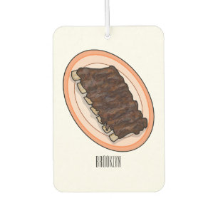 Short ribs cartoon illustration car air freshener