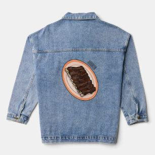 Short ribs cartoon illustration denim jacket