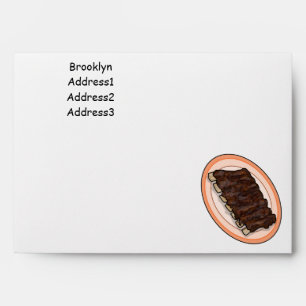 Short ribs cartoon illustration envelope