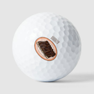 Short ribs cartoon illustration golf balls