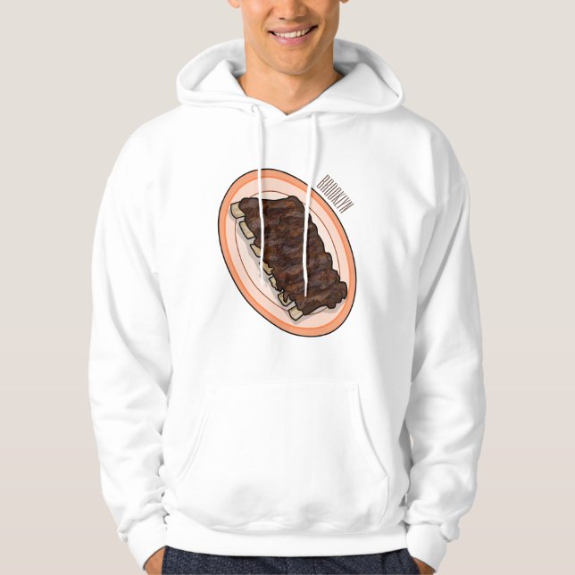 Short ribs cartoon illustration hoodie (Front)