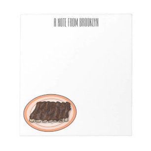 Short ribs cartoon illustration notepad