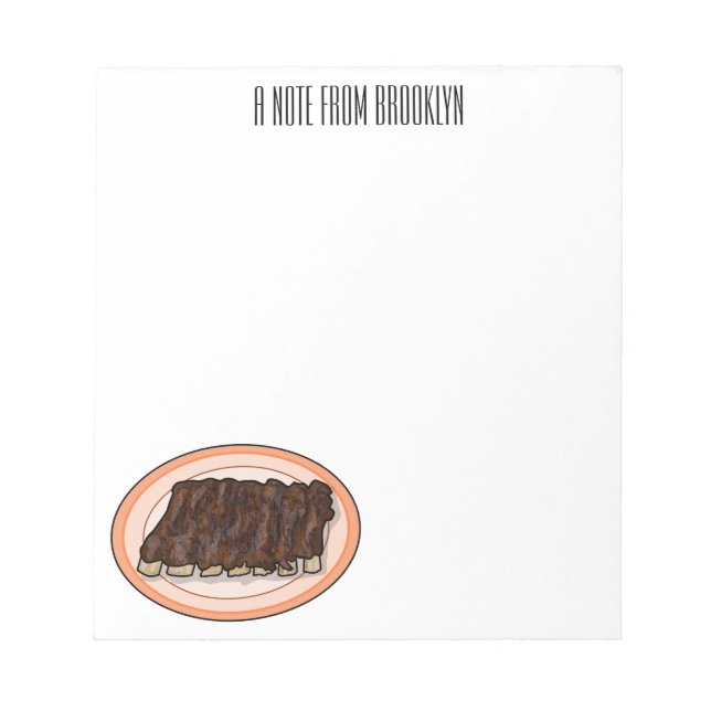 Short ribs cartoon illustration notepad (Front)