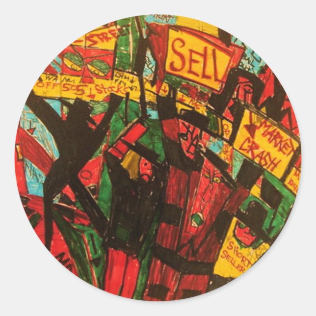 short sellers classic round sticker (Front)