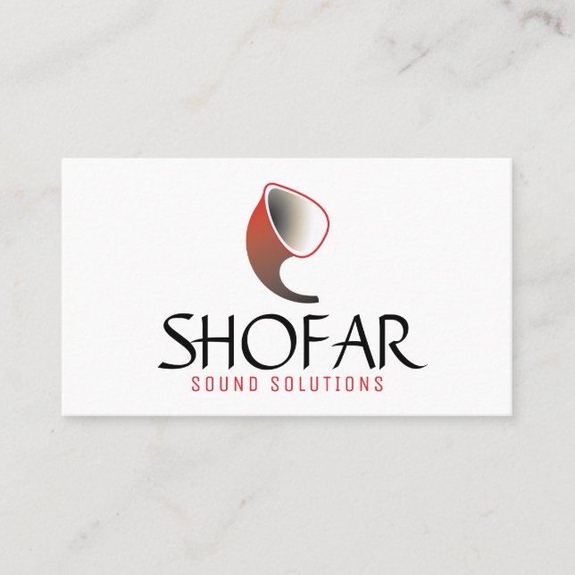 Short Shofar (red) Business Card (Front)