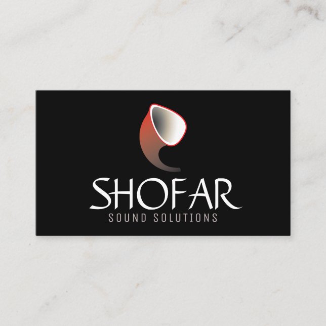 Short Shofar (red) Business Card (Front)