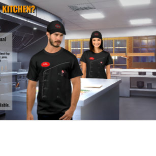 short sleeve black T-Shirt as Casual Chefs Jacket