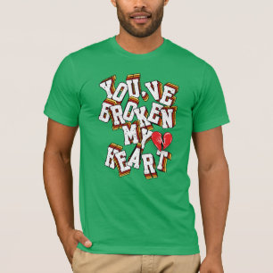 Short Sleeve T-Shirt : Broken Heart (green)