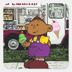 Short Sleevez Classic Square Sticker