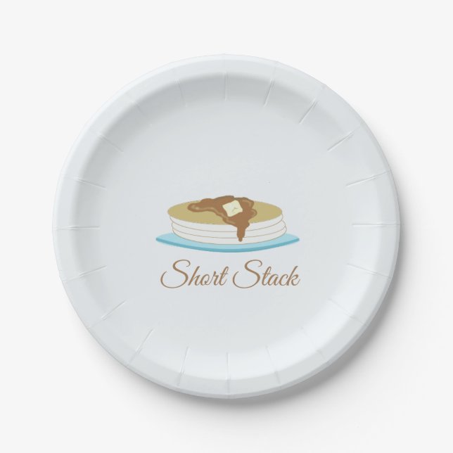 Short Stack of Pancakes Paper Plate (Front)