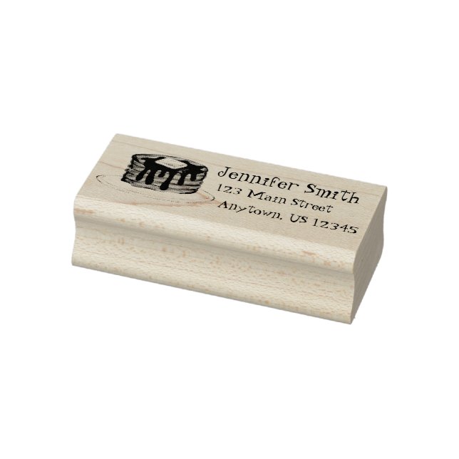 Short Stack Pancake Breakfast Butter Syrup Address Rubber Stamp (Stamp)