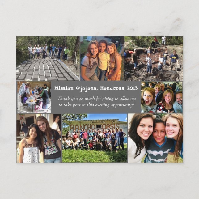 Short term mission trip postcard (Front)