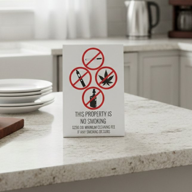 Short Term Rental Business No Smoking Cigarettes  Pedestal Sign (Creator Uploaded)